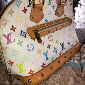 Louis Vuitton White Multi Color Alma